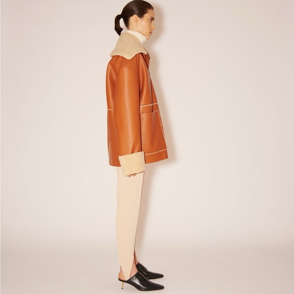 Nanushka Beryl Paneled Faux Shearling Jacket Size Small - Picture 7 of 16